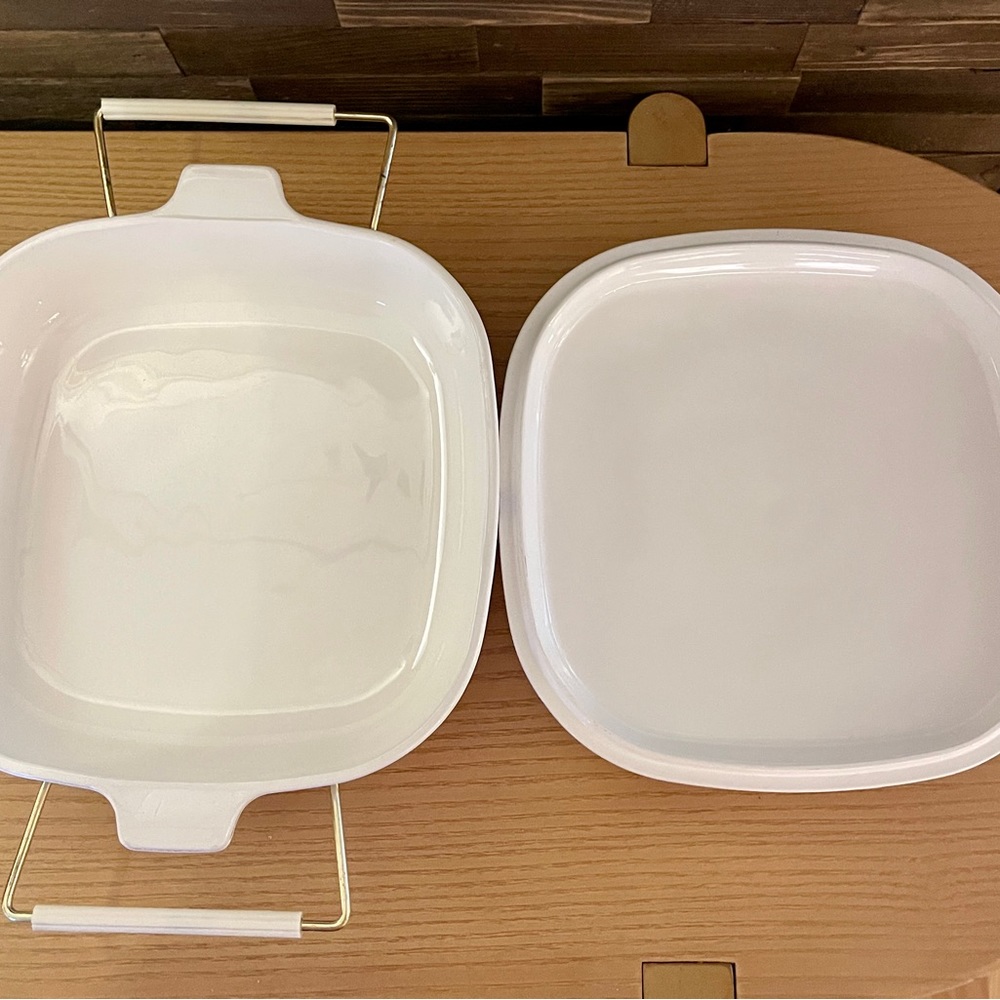 Vintage  Corningware Cornflower Blue Baking Dish with Pyroceram Lid and Carrier - Picture 4 of 10
